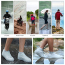 Silicone Non-slip Thickened Wear-resistant Waterproof Shoe Boots Cover, Size:M(Grey)