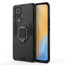 For vivo X50 Pro PC + TPU Anti-fall Protective Case with Ring Holder(Black)
