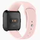 For Fitbit Versa 2 / Fitbit Versa / Fitbit Versa Lite Solid Color Silicone Watch Band, Size:L(Pink)