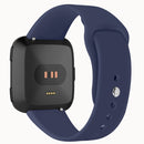 For Fitbit Versa 2 / Fitbit Versa / Fitbit Versa Lite Solid Color Silicone Watch Band, Size:L(Navy)