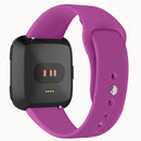 For Fitbit Versa 2 / Fitbit Versa / Fitbit Versa Lite Solid Color Silicone Watch Band, Size:L(Dazzling Purple)