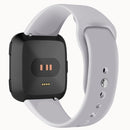 For Fitbit Versa 2 / Fitbit Versa / Fitbit Versa Lite Solid Color Silicone Watch Band, Size:L(Grey)