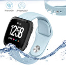 For Fitbit Versa 2 / Fitbit Versa / Fitbit Versa Lite Solid Color Silicone Watch Band, Size:L(Baby Blue)
