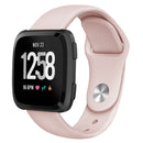 For Fitbit Versa 2 / Fitbit Versa / Fitbit Versa Lite Solid Color Silicone Watch Band, Size:L(Sand Pink)