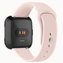For Fitbit Versa 2 / Fitbit Versa / Fitbit Versa Lite Solid Color Silicone Watch Band, Size:L(Sand Pink)