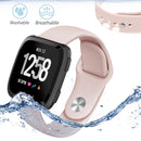For Fitbit Versa 2 / Fitbit Versa / Fitbit Versa Lite Solid Color Silicone Watch Band, Size:L(Sand Pink)