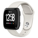 For Fitbit Versa 2 / Fitbit Versa / Fitbit Versa Lite Solid Color Silicone Watch Band, Size:L(Apricot)