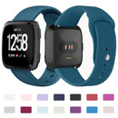 For Fitbit Versa 2 / Fitbit Versa / Fitbit Versa Lite Solid Color Silicone Watch Band, Size:L(Pink Purple)