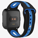 For Fitbit Versa 2 / Fitbit Versa / Fitbit Versa Lite Two Colors Silicone Watch Band, Size:S(Black Blue)
