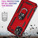 For iPhone 12 / 12 Pro Shockproof TPU + PC Protective Case with 360 Degree Rotating Holder(Dark Green)