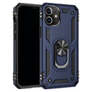 For iPhone 12 / 12 Pro Shockproof TPU + PC Protective Case with 360 Degree Rotating Holder(Blue)