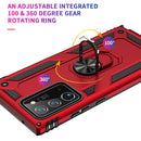 For Samsung Galaxy Note 20 5G Shockproof TPU + PC Protective Case with 360 Degree Rotating Holder(Dark Green)