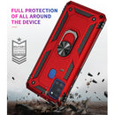 For Samsung Galaxy A21s Shockproof TPU + PC Protective Case with 360 Degree Rotating Holder(Black)