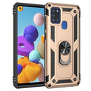 For Samsung Galaxy A21s Shockproof TPU + PC Protective Case with 360 Degree Rotating Holder(Gold)