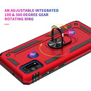 For Samsung Galaxy M31 Shockproof TPU + PC Protective Case with 360 Degree Rotating Holder(Red)