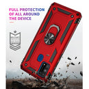 For Samsung Galaxy M31 Shockproof TPU + PC Protective Case with 360 Degree Rotating Holder(Red)