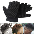 4 PCS Sponge Wipe Black Hair Styling Gloves(Double-Sided)