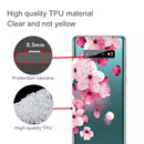 For Samsung Galaxy S10+ Coloured Drawing Pattern Highly Transparent TPU Protective Case(Cherry Blossoms)