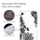 For iPhone SE 2022 / SE 2020 / 8 / 7 Coloured Drawing Pattern Highly Transparent TPU Protective Case(Black Rose)