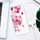 For iPhone SE 2022 / SE 2020 / 8 / 7 Coloured Drawing Pattern Highly Transparent TPU Protective Case(Cherry Blossoms)