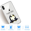 For iPhone X / XS Coloured Drawing Pattern Highly Transparent TPU Protective Case(Penguin)