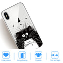 For iPhone X / XS Coloured Drawing Pattern Highly Transparent TPU Protective Case(Black White Rat)