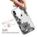 For iPhone X / XS Coloured Drawing Pattern Highly Transparent TPU Protective Case(Black Rose)