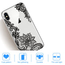 For iPhone X / XS Coloured Drawing Pattern Highly Transparent TPU Protective Case(Black Rose)