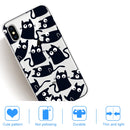 For iPhone X / XS Coloured Drawing Pattern Highly Transparent TPU Protective Case(Black Cat)
