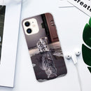 For iPhone 11 Coloured Drawing Pattern Highly Transparent TPU Protective Case(Cat Tiger)