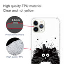 For iPhone 11 Pro Coloured Drawing Pattern Highly Transparent TPU Protective Case(Black White Rat)