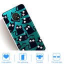 For Nokia 6.2 / 7.2 Coloured Drawing Pattern Highly Transparent TPU Protective Case(Black Cat)