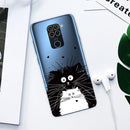 For Xiaomi Redmi 10X Coloured Drawing Pattern Highly Transparent TPU Protective Case(Black White Rat)
