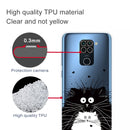 For Xiaomi Redmi 10X Coloured Drawing Pattern Highly Transparent TPU Protective Case(Black White Rat)