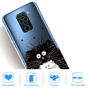 For Xiaomi Redmi 10X Coloured Drawing Pattern Highly Transparent TPU Protective Case(Black White Rat)