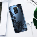 For Xiaomi Redmi 10X Coloured Drawing Pattern Highly Transparent TPU Protective Case(Black Rose)
