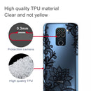 For Xiaomi Redmi 10X Coloured Drawing Pattern Highly Transparent TPU Protective Case(Black Rose)