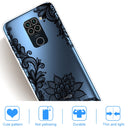 For Xiaomi Redmi 10X Coloured Drawing Pattern Highly Transparent TPU Protective Case(Black Rose)