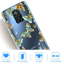 For Xiaomi Redmi 10X Coloured Drawing Pattern Highly Transparent TPU Protective Case(Golden Butterfly)