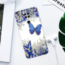For Xiaomi Redmi 10X Coloured Drawing Pattern Highly Transparent TPU Protective Case(Purple Butterfly)