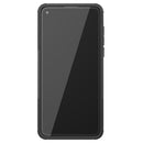 For Motorola Moto G8 Tire Texture Shockproof TPU+PC Protective Case with Holder(Black)