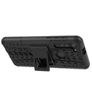 For Motorola Moto G8 Tire Texture Shockproof TPU+PC Protective Case with Holder(Black)
