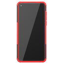 For Motorola Moto G8 Tire Texture Shockproof TPU+PC Protective Case with Holder(Red)