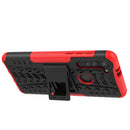 For Motorola Moto G8 Tire Texture Shockproof TPU+PC Protective Case with Holder(Red)