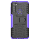 For Motorola Moto G8 Tire Texture Shockproof TPU+PC Protective Case with Holder(Purple)