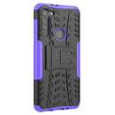 For Motorola Moto G8 Tire Texture Shockproof TPU+PC Protective Case with Holder(Purple)