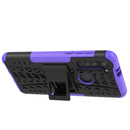 For Motorola Moto G8 Tire Texture Shockproof TPU+PC Protective Case with Holder(Purple)