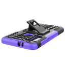 For Motorola Moto G8 Tire Texture Shockproof TPU+PC Protective Case with Holder(Purple)
