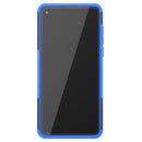 For Motorola Moto G8 Tire Texture Shockproof TPU+PC Protective Case with Holder(Blue)