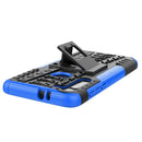 For Motorola Moto G8 Tire Texture Shockproof TPU+PC Protective Case with Holder(Blue)